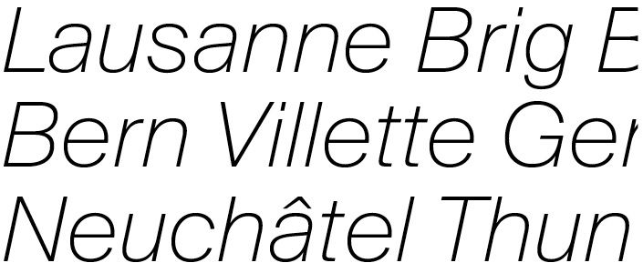 Suisse BP Int'l Thin Italic