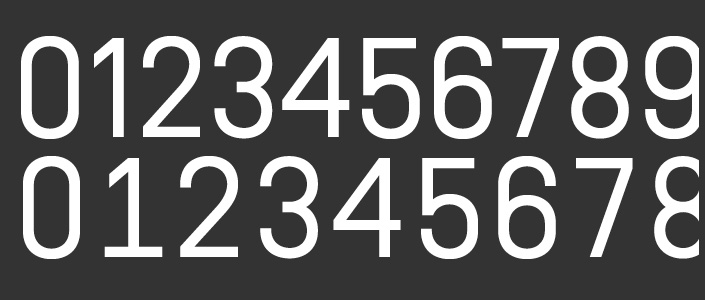 Fig.7 proportional figures and monospace figures
